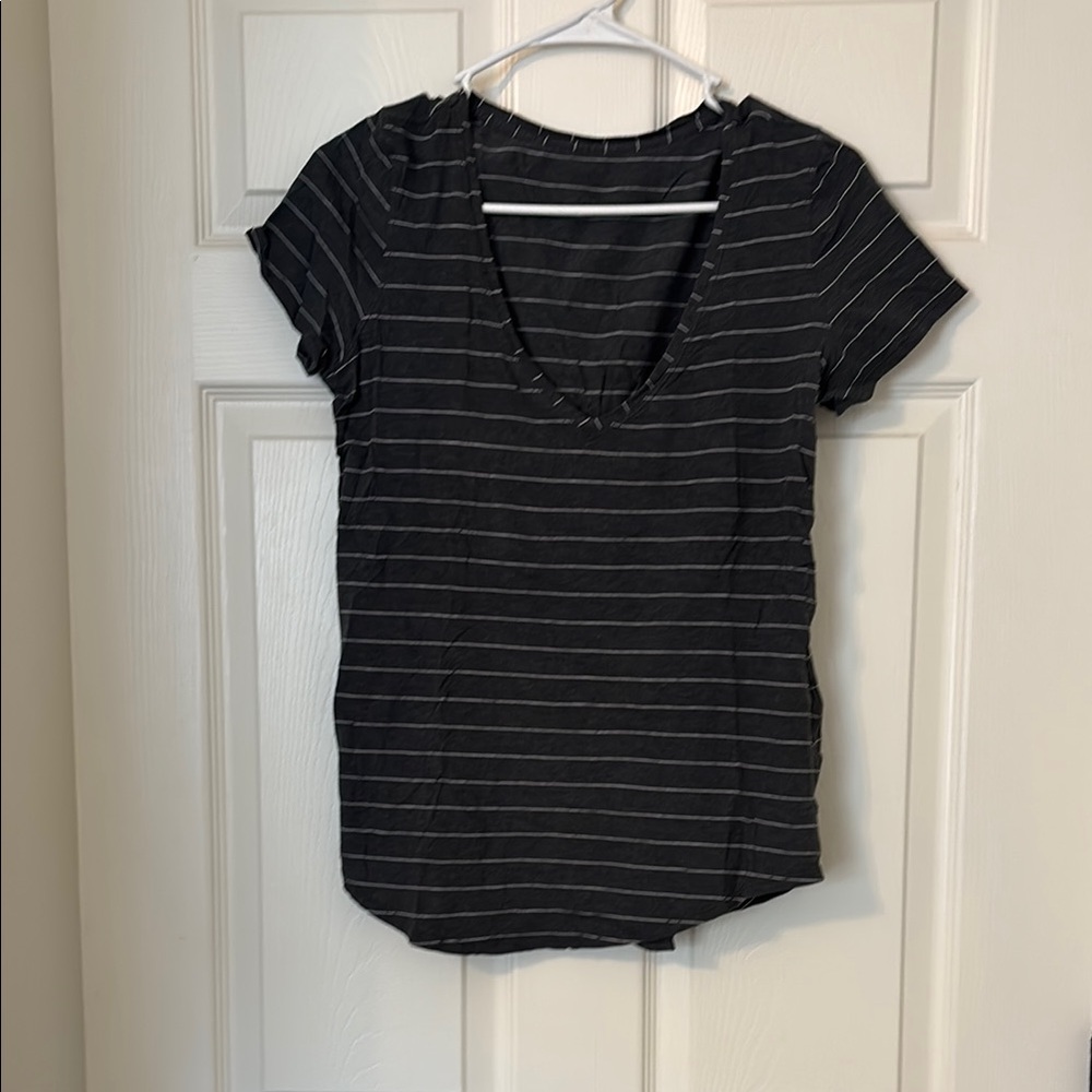 Lululemon Athletica Dark Grey Striped Women's Top